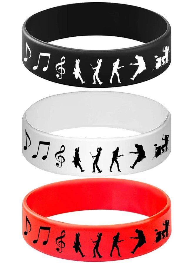 ATSMOICY 24PCS Rock and Roll Rubber Bracelets Silicone Wristbands -80s 90s Party Supplies Musician Guitar Rap Birthday Baby Shower Party Favors - Image 4